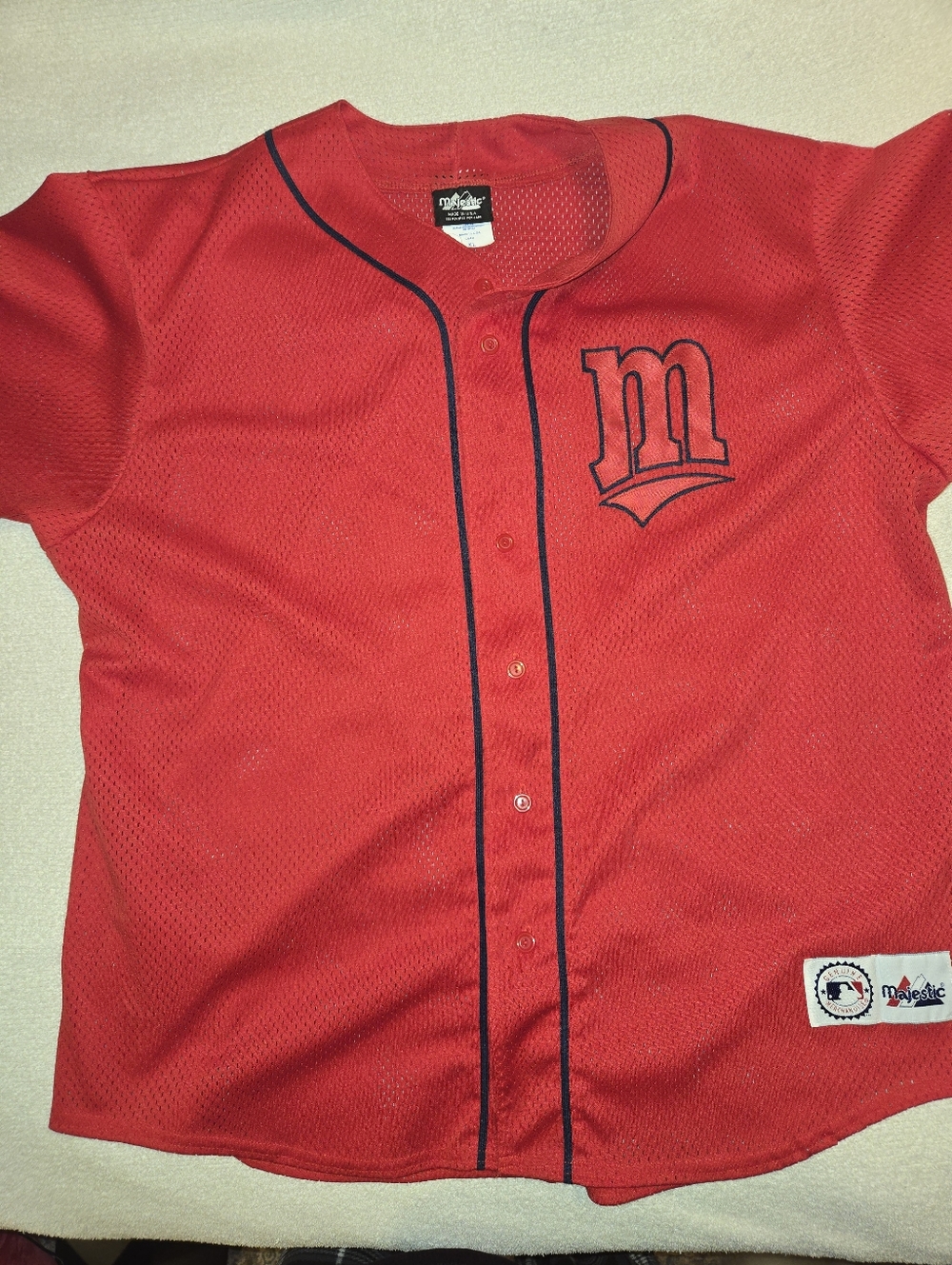 Minnesota Twins Alternate Red And Majestic Jersey XL